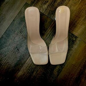 Women Korean Patent Leather Stiletto High Heels Open Toe Sandals